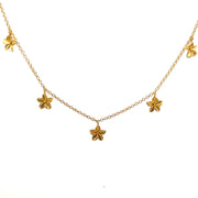 Aloha 5 Flower Necklace 24K Gold Vermeil 10MM